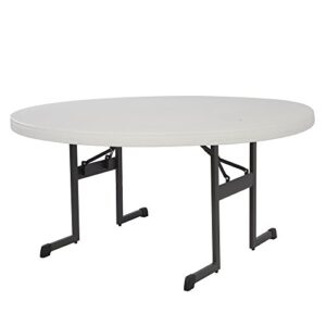 lifetime products 80125 professional round folding table, 5′, putty