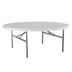lifetime 22673 folding round table, 6 feet, white-granite