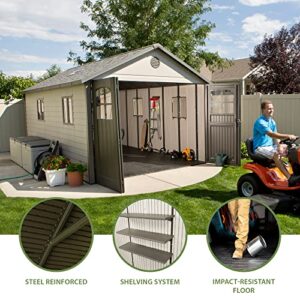 Lifetime 60236 11 x 18.5 Ft. Outdoor Storage Shed, 11 x 18.5, Desert Sand