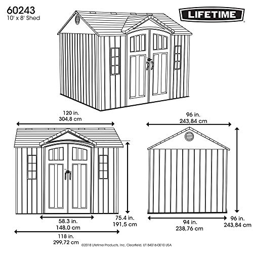 Lifetime 60243 10 x 8 Ft. Outdoor Storage Shed