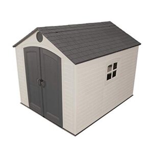 Lifetime 6405 Outdoor Storage Shed with Window, Skylights, and Shelving, 8 by 10 Feet