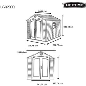 Lifetime 6405 Outdoor Storage Shed with Window, Skylights, and Shelving, 8 by 10 Feet