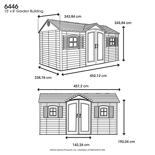 Lifetime 6446 Outdoor Storage Shed, 8 x 15 Foot, Desert Sand