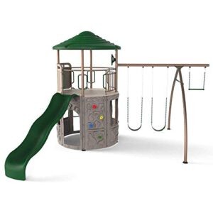 lifetime adventure tower swing set – earthtone (290633)