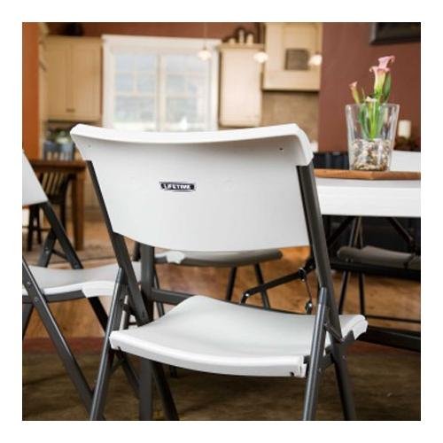 Lifetime 80074 Commercial Contemporary Folding Chair, 20L x 18W x 34H, 500lbs Capacity, 34-Pack, Almond