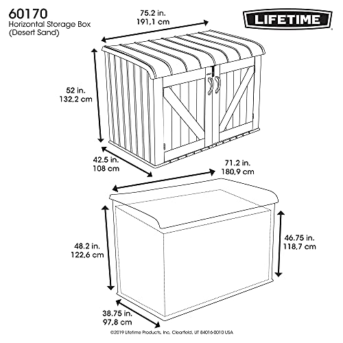 Lifetime Products 60170 Horizontal Storage Box, Tan
