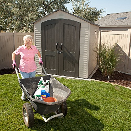 Lifetime 60042 7' X 7' Outdoor Storage Shed, Desert Sand