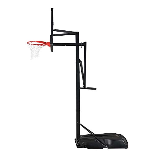 Lifetime 90734 Adjustable Portable Basketball Hoop, 54-Inch Tempered Glass Backboard, black