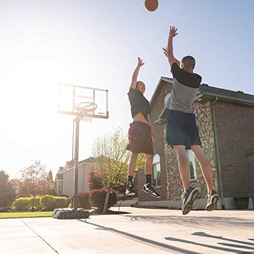 Lifetime 90734 Adjustable Portable Basketball Hoop, 54-Inch Tempered Glass Backboard, black