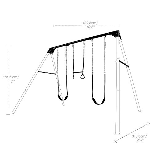 Lifetime 290038 Heavy Duty A-Frame Metal Swing Set, Earthtone