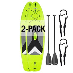 lifetime 90891 horizon 100 stand-up paddleboard, 2 pack, paddles included, lime green, 10′