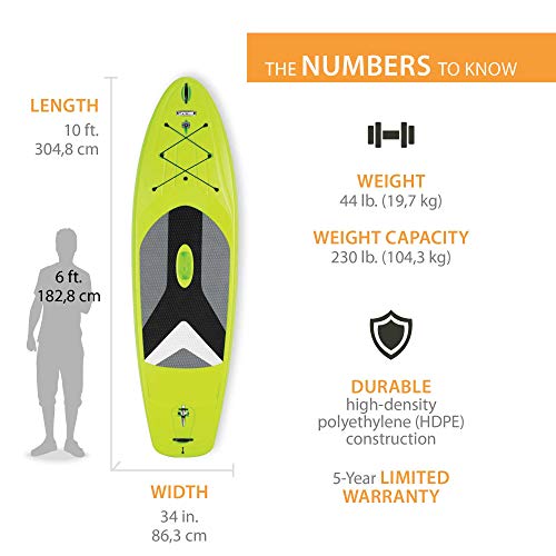 Lifetime 90891 Horizon 100 Stand-Up Paddleboard, 2 Pack, Paddles Included, Lime Green, 10'