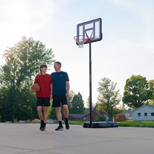 Lifetime Pro Court Height Adjustable Portable Basketball System, 44 Inch Backboard, Red/White