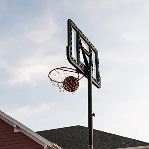 Lifetime Pro Court Height Adjustable Portable Basketball System, 44 Inch Backboard, Red/White