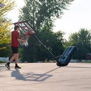 Lifetime Pro Court Height Adjustable Portable Basketball System, 44 Inch Backboard, Red/White