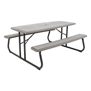 lifetime folding picnic table, 6-foot, gray