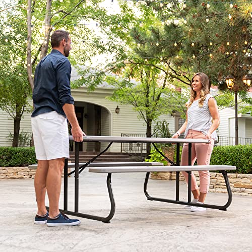 Lifetime Folding Picnic Table, 6-Foot, Gray