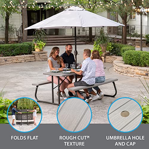 Lifetime Folding Picnic Table, 6-Foot, Gray