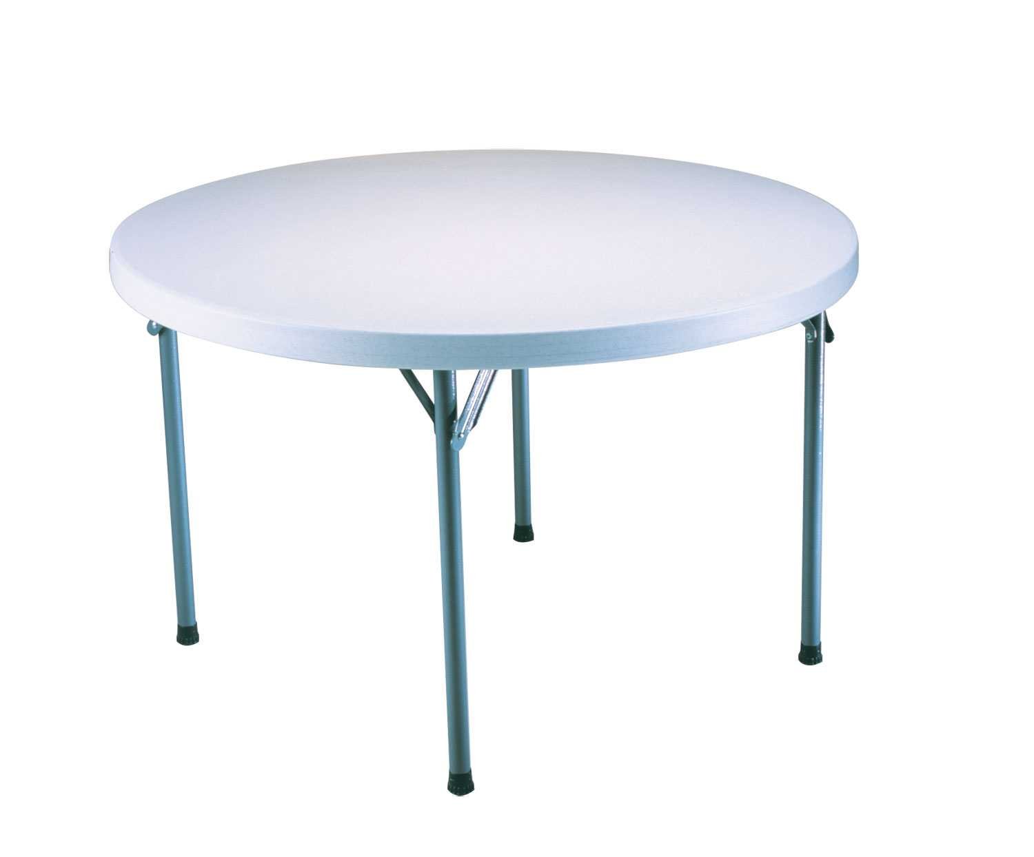 Lifetime 22960 Folding Round Table, 4 Feet, White Granite