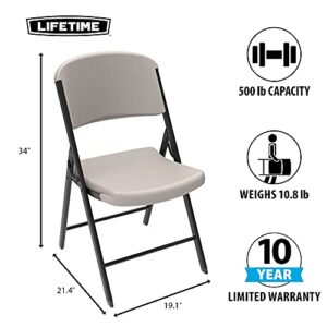 LIFETIME Commercial Grade Folding Chairs, 4 Pack, Putty