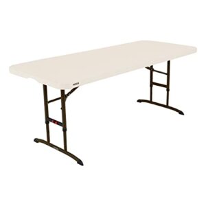 lifetime, commercial, almond 6-foot adjustable height nesting table