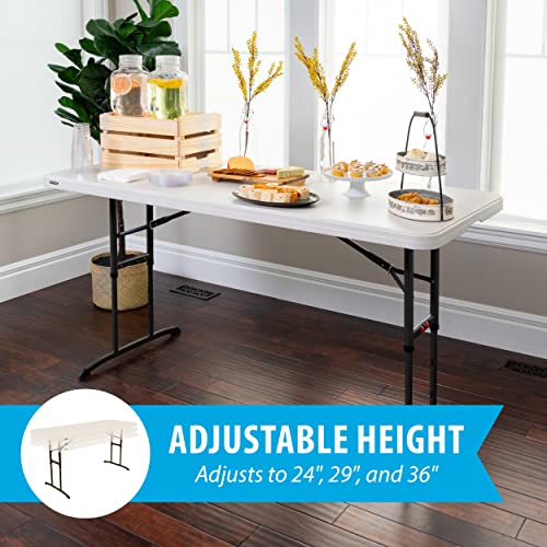 Lifetime, Commercial, Almond 6-Foot Adjustable Height Nesting Table