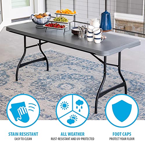 Lifetime 6-Foot Nesting Table, Gray