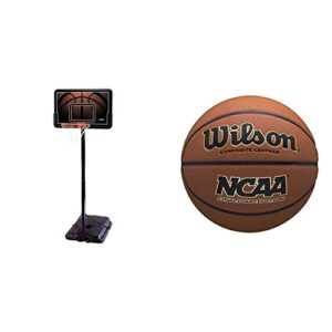 lifetime 90040 height adjustable portable basketball system, 44 inch backboard, black/orange & wilson sporting goods wilson ncaa final four edition basketball, official – 29.5″,wtb1233