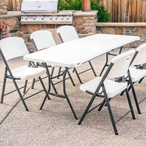 Lifetime 6-Foot Fold in Half Table, White Granite