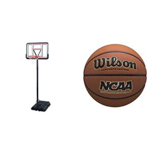 lifetime pro court height adjustable portable basketball system, 44 inch backboard, red/white & wilson sporting goods wilson ncaa final four edition basketball, official – 29.5″,wtb1233