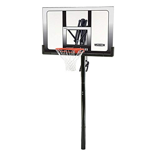 Lifetime 71281 In Ground Power Lift Basketball System, 52 Inch Shatterproof Backboard & Wilson Sporting Goods Wilson NCAA Final Four Edition Basketball, Official - 29.5",WTB1233