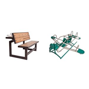 lifetime 60054 convertible bench/table, faux wood construction & ace flyer airplane teeter totter – earthtone (90135)