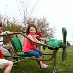 Lifetime 60054 Convertible Bench/Table, Faux Wood Construction & Ace Flyer Airplane Teeter Totter - Earthtone (90135)