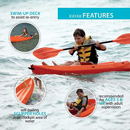 Lifetime Youth Wave Kayak with Paddle - 6- Feet (Orange)