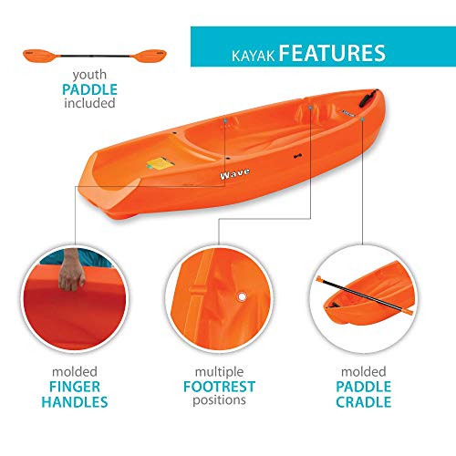 Lifetime Youth Wave Kayak with Paddle - 6- Feet (Orange)