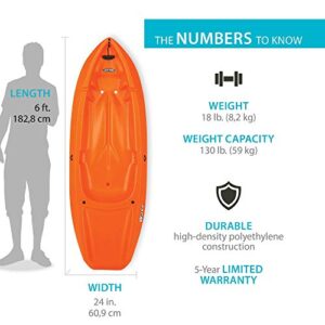 Lifetime Youth Wave Kayak with Paddle - 6- Feet (Orange)