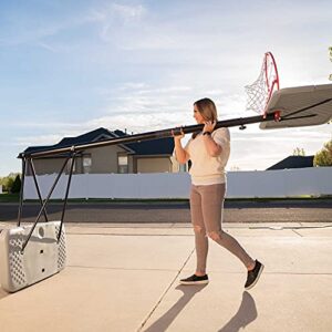 Lifetime 90992 Full-Size Height Adjustable Portable Basketball Hoop, 7.5 to 10 Foot Telescoping Adjustment, 44-Inch Impact Backboard