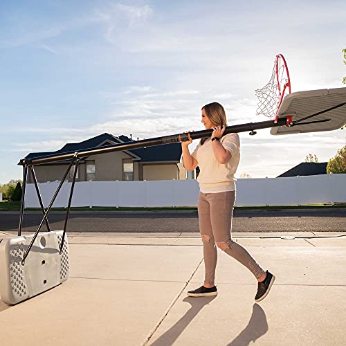 Lifetime 90992 Full-Size Height Adjustable Portable Basketball Hoop, 7.5 to 10 Foot Telescoping Adjustment, 44-Inch Impact Backboard