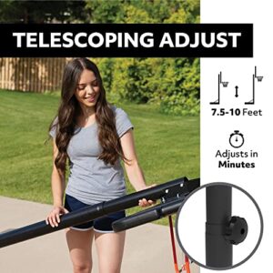 Lifetime 90992 Full-Size Height Adjustable Portable Basketball Hoop, 7.5 to 10 Foot Telescoping Adjustment, 44-Inch Impact Backboard