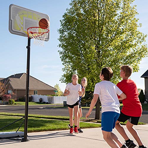 Lifetime 90992 Full-Size Height Adjustable Portable Basketball Hoop, 7.5 to 10 Foot Telescoping Adjustment, 44-Inch Impact Backboard