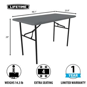 Lifetime 4-Foot Essential Folding Table, Gray