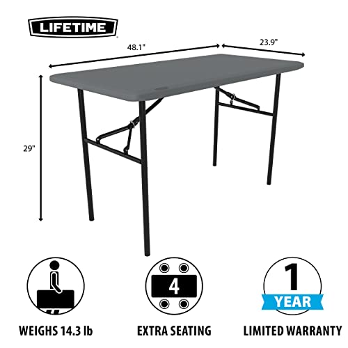 Lifetime 4-Foot Essential Folding Table, Gray