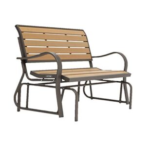 lifetime 60055 outdoor glider bench, 4′, walnut brown
