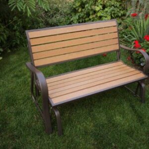 Lifetime 60055 Outdoor Glider Bench, 4', Walnut Brown