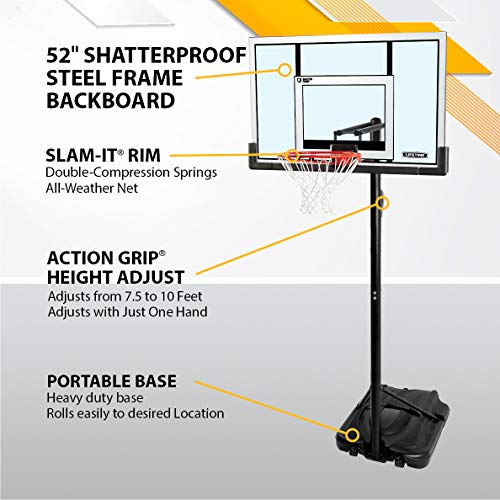 Lifetime 90176 Portable Basketball System, 52 Inch Shatterproof Backboard