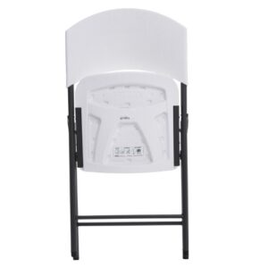 lifetime 42810 light commercial folding chair, white granite, pack of 4