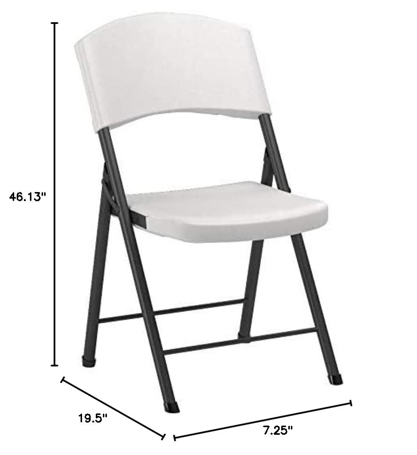 Lifetime 42810 Light Commercial Folding Chair, White Granite, Pack of 4