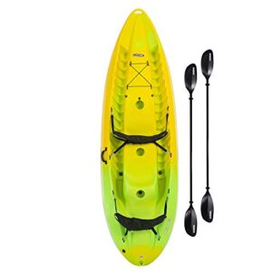 lifetime 91071 manta 100 tandem kayak, paddles included, yellow/lime, 10-foot
