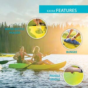 Lifetime 91071 Manta 100 Tandem Kayak, Paddles Included, Yellow/Lime, 10-Foot