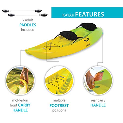 Lifetime 91071 Manta 100 Tandem Kayak, Paddles Included, Yellow/Lime, 10-Foot